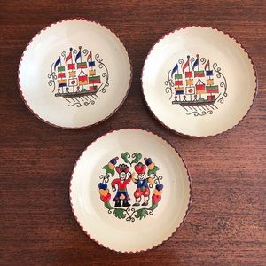 Greek Enamel Pin/Trinket Dishes Set of 3